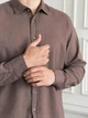 Мужская рубашка классическая TR льняная 3XL коричневая - изображение 8