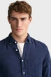 Чоловіча темно-синя лляна сорочка REG GMNT DYED LINEN Gant S 3240120 - зображення 4