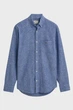Чоловіча блакитна лляна сорочка REG COTTON LINEN SHIRT Gant S 3250082 - изображение 6