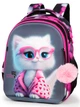 Ортопедический школьный рюкзак 6 в 1 для девочки School Standard 38х30х18 см с Котом для младших классов (SET 170-66) - изображение 2