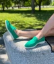 Лоферы женские из натуральной замши с фигурной перемычкой зеленые 41 (154-11/Хіларі2) - изображение 6