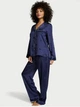 Піжама Сатинова (сорочка + штани) Victoria's Secret Signature Satin Long Pajama Set L Regular Синій (27230266) - изображение 1