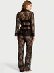 Спокуслива Мережевна Піжама (сорочка + штани) Victoria's Secret Rose Lace Long Pajama Set XS Regular Чорний (25435) - зображення 4