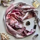 Шовкова хустка My Scarf "Рожева троянда" 90 на 90 см з каменем гранат - изображение 1