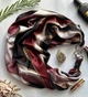 Шовкова хустка My Scarf "Королівський бордо" 90 на 90 см з каменем гранат - изображение 3