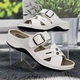 Шлёпанцы женские Dali Moda белые эко-кожа с пряжками 41р (25,5 см) 8451 - изображение 3