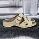 Шлёпанцы женские Dali Moda бежевые эко-кожа с пряжками 40р (25 см) 8451 - изображение 1