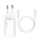 Сетевое зарядное устройство Baseus Super Silicone PD 25W USB-C with USB-C to USB-C Cable 1m White (TZCCSUP-L02) - изображение 1