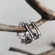 Серебряные серьги с натуральным рубином 6.107ct, фианитами (2205043) - изображение 2