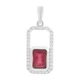 Серебряная подвеска с рубином 1.736ct, фианитами (2205227) - изображение 1