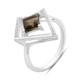Серебряное кольцо с натуральным раухтопазом (дымчатым кварцем) 1.347ct, фианитами, вес изделия 3,22 гр (2204596) - изображение 1