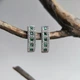 Серебряные серьги с изумрудом nano 1.102ct (2205876) - изображение 2