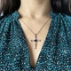 Серебряный крестик с сапфиром 1.334ct, фианитами (2206668) - изображение 8