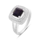 Серебряное кольцо с натуральным сапфиром 3.256ct, фианитами, вес изделия 4,46 гр (2202592) - изображение 1