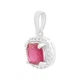 Серебряная подвеска с рубином 1.47ct, фианитами (2204978) - изображение 2