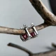 Серебряные серьги с искусственным гранатом nano 4.45ct (60002408) - изображение 2