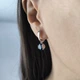 Серебряные серьги с сапфиром nano 1.825ct (2206064) - изображение 7