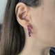 Серебряные серьги с натуральным рубином 6.145ct, фианитами (2205302) - изображение 6