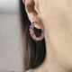 Серебряные серьги с натуральным рубином 6.145ct, фианитами (2205302) - изображение 7