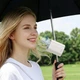 Вентилятор портативний Hoco HX609 на прищипці з LED дисплеєм, 3600 mAh вбудованим акумулятором, 3-9.5 год роботи, 100 режимів роботи White - изображение 8