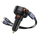 Автомобільний зарядний пристрій Зарядка в авто Baseus Enjoyment Pro Retractable 60W USB з висувними кабелями Type-C/Lightning 0.70м (C00057802111-02) Black - зображення 4