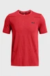 Чоловіча червона картата футболка UA Seamless Grid SS Under Armour SM 1376921-814 - изображение 4