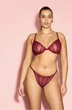 Комплект Sheer Shine Unlined Low-Cut Demi Bra Вишневий 34D-S - изображение 1