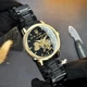 Класичний чоловічий годинник Awarder 022 Black-Gold Mechanic Metall Не Забуду Дім - изображение 7