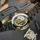 Класичний чоловічий годинник Awarder 022 Black-Gold Mechanic Metall Не Забуду Дім - изображение 11