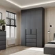 Шкаф распашной комбинированый №1 Light с антресолью 1600x500x2600 Графит (GAA2LTK017000000) - изображение 1
