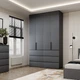 Шкаф распашной комбинированый №10 Light с антресолью 1600x500x2500 Графит (GAA1LTK0107000000) - изображение 1