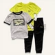 Костюм Reebok спортивний дитячий на хлопчика комплект 2 футболи + штани 92 см (1,5-2 роки) сірий, лимонний, чорний - зображення 1