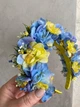 Обруч Віночок на голову Прикраса для волосся жовто блакитного кольору 2714 - зображення 3