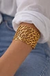 Широкий браслет-кафф «Корал» Honey Fashion Accessories золотистий (12-90) - изображение 1