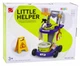 Zestaw do sprzątania LeanToys Little Helper wózek odkurzacz interaktywny z akcesoriami 20 elementów 763731 (5905991088806) - obraz 1