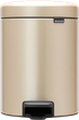 Відро для сміття Brabantia NewIcon з педаллю 5 л Metallic Gold 304422 (8710755304422) - зображення 1