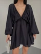 Жіноча сукня oversize з креп жатки вільного крою чорний ONE SIZE ST1061 - изображение 1