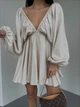 Жіноча сукня oversize з креп жатки вільного крою бежевий ONE SIZE ST1061 - зображення 1