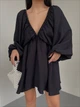 Жіноча сукня oversize з креп жатки вільного крою чорний ONE SIZE ST1061 - изображение 3