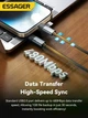 Кабель ESSAGER USB Type-C – Type-C + Lightning 2в1 1м 65W PD швидка зарядка, кутовий, нейлоновий, 480Mbps - зображення 5