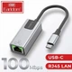 Перехідник Earldom ET-NC2 USB Type-C на RJ45 Ethernet LAN мережева карта 100 Мбіт/с адаптер для ноутбука та планшета Space Gray (12 см) - изображение 1