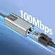 Перехідник Earldom ET-NC2 USB Type-C на RJ45 Ethernet LAN мережева карта 100 Мбіт/с адаптер для ноутбука та планшета Space Gray (12 см) - изображение 4