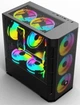 Корпус 2E Gaming CALLEO Black, без БЖ, Mini Tower, для Micro ATX / Mini ITX, 2xUSB 2.0, 1xUSB 3.0, 4x120 ARGB Fan, бічна панель із загартованого скла (2E-GB700) - зображення 3