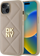 Etui plecki DKNY Quilted Stack Logo do Apple iPhone 14 Beige (DKHCP14SPQDSLE) - obraz 1