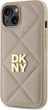 Etui plecki DKNY Quilted Stack Logo do Apple iPhone 14 Beige (DKHCP14SPQDSLE) - obraz 2