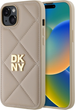 Etui plecki DKNY Quilted Stack Logo do Apple iPhone 15 Plus Beige (DKHCP15MPQDSLE) - obraz 1