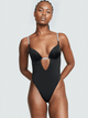 Боді Plunge Convertible Shine Bodysuit - S - Чорний - зображення 1