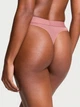 Хлопковые трусики Victoria's Secret Cotton Shine Patch Thong Panty - XS - Розовый - изображение 2