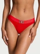 Хлопковые трусики Victoria's Secret Cotton Shine Patch Thong Panty (красные) - XS - Красный - изображение 1