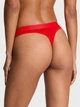 Хлопковые трусики Victoria's Secret Cotton Shine Patch Thong Panty (красные) - XS - Красный - изображение 2